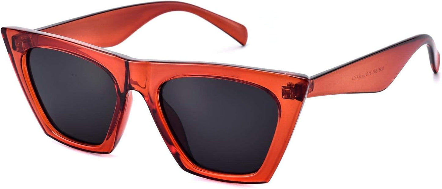 mosanana Square Cat Eye Sunglasses for Women Trendy Retro Cool MS51801
