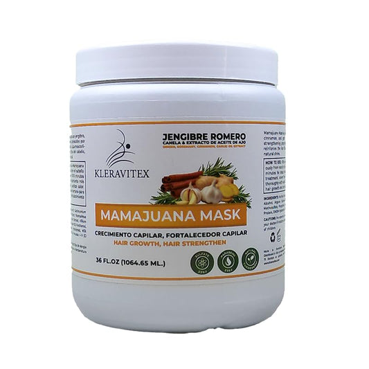 Mamajuana Hair Mask - Deep Treatment with Ginger, Rosemary, Cinnamon & Garlic Oil Extract - Hair Mask for Dry Damaged Hair and Growth, Paraben & Sulfate Free Hair Treatment (36 OZ)