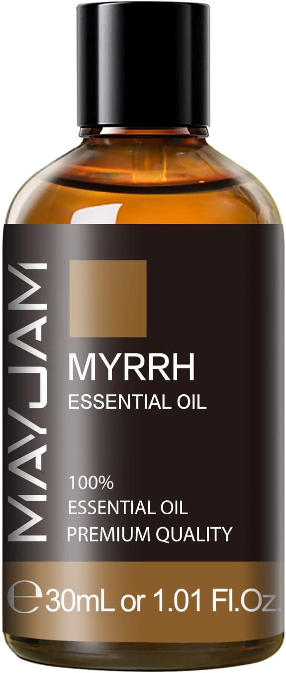 Myrrh Essential Oil, MAYJAM 30ML Pure Myrrh Oil for Diffuser, Yoga, Bedroom, Bathroom, Household & Car Use(1.01oz)