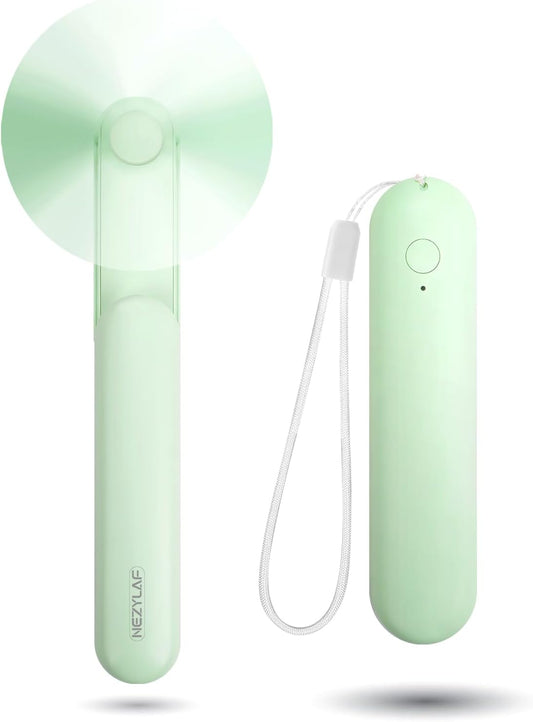Nezylaf Portable Mini Handheld Fan, Small Rechargeable Personal Fan with Pocket Power Bank Design for Travel/Women Gifts/Disney World Accessories/Theme Park Essentials