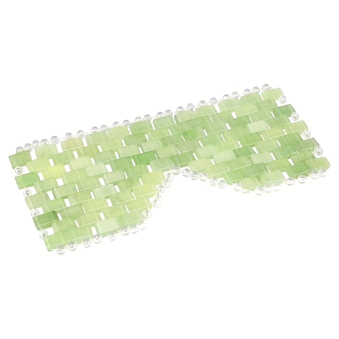 Jade Eye Mask, Facial Cooling Mask with 100% Real Jade for Hot & Cold Therapy to Reduce Wrinkles, Puffiness, Migraines, and Anti-Aging