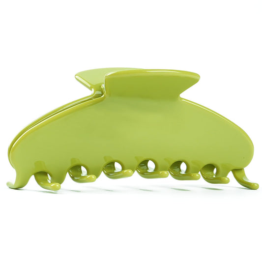 MAORULU Cute Claw Clip for Women – 4'' Large Acetate Hair Clips for Thick Thin Curly Long Hair, Durable Hair Clamps Non-slip Y2K Jaw Clip, Strong Hold, Stylish French Design (Avocado)