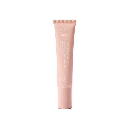 SWEET JULY SKIN Lip Treatment - Hydrating & Plumping Lip Balm with a Lip Peptide and Antioxidant Fruit Oils, Smooths & Softens, Vegan, Clean, 0.5 oz (Essential)