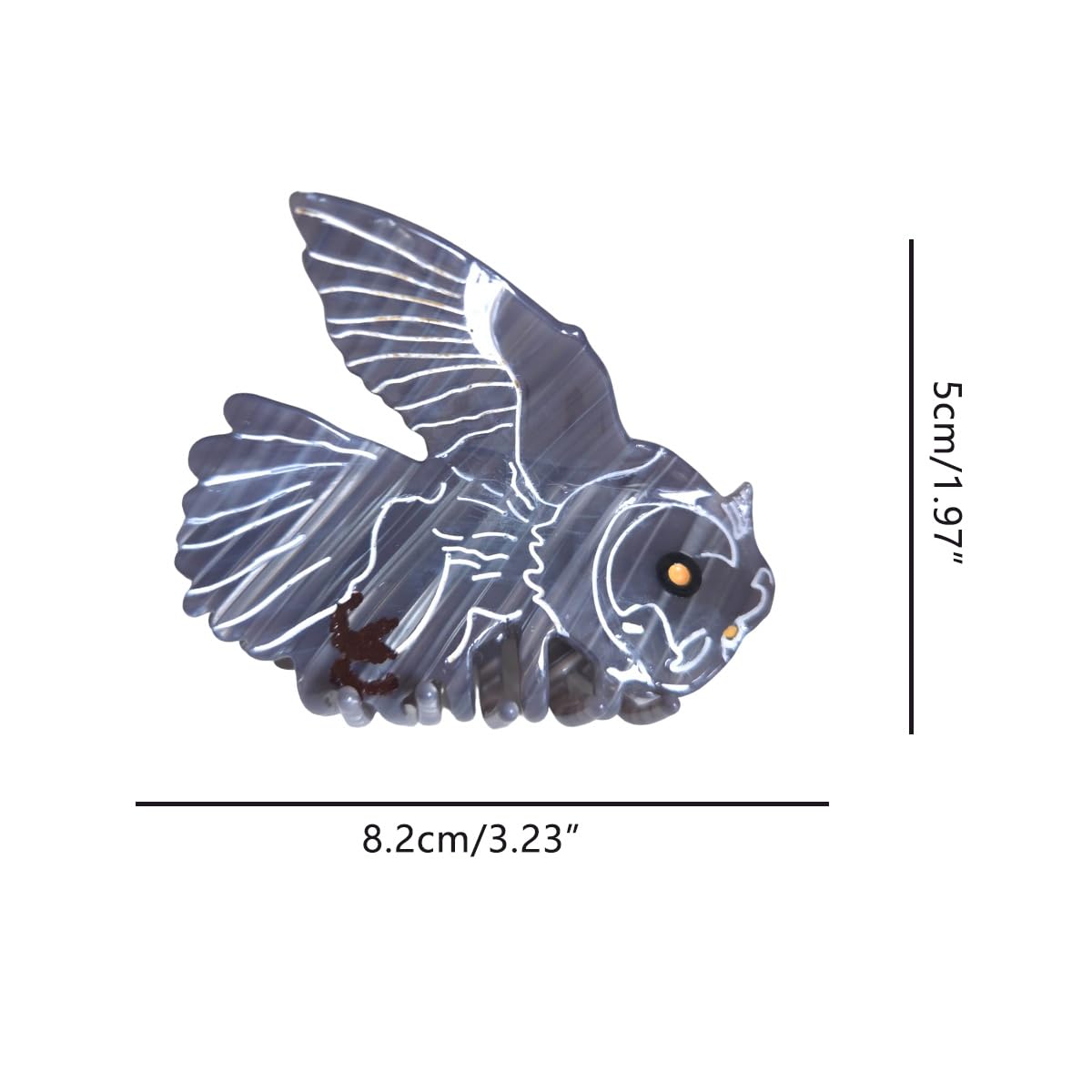 Novelty Owl Hair Clip,Acetate Claw Clips,Small Hair Clips for Women,Funny Hair Clips