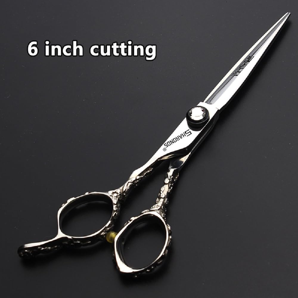 Hairdresser Professional Left-Handed Scissors Set - 6.0 Inch Hair Sparse Scissors - 440C (3pc-B)
