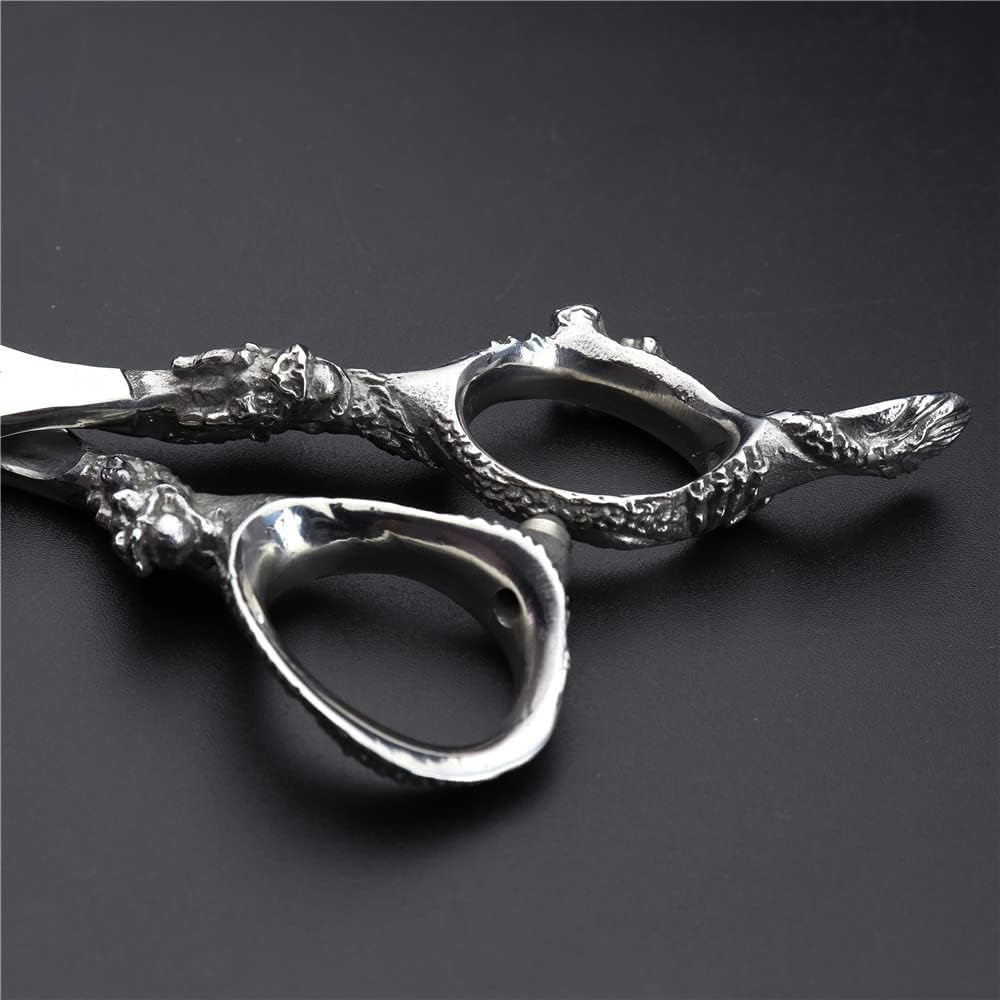 7/7.5/8/9 inch scissors silver professional hairdresser hair cut and trim diluted sharp 440C steel (7.5 inch flat shear)