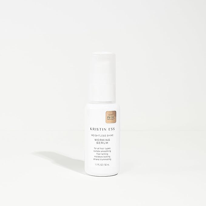 Kristin Ess Hair Weightless Shine Working Hair Serum for Dry Damaged Hair - Frizz Taming, Anti Breakage, Moisture Locking + Shine Enhancing - Color + Keratin Safe, 1.7 fl. oz.