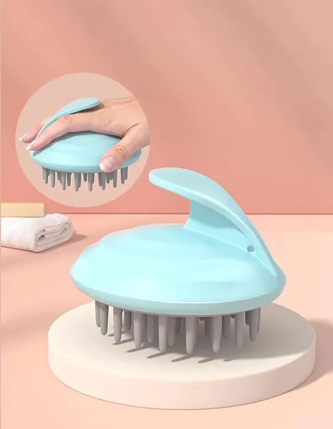 Silicone Scalp Massager Brush: Gentle and Convenient Hair Cleaning, Exfoliating, and Scalp Massage Tool with Soft Silicone Handle – Suitable for All Ages, Wet and Dry Hair, Perfect for Hair Salons