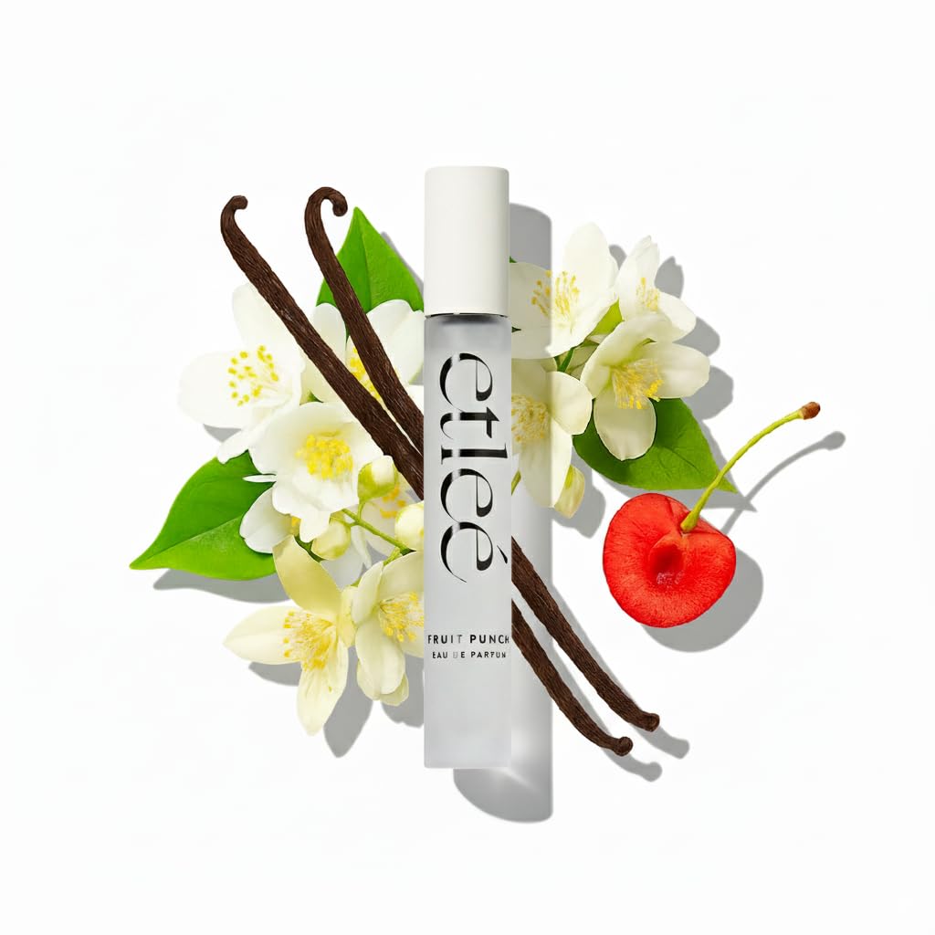 Fruit Punch Eau de Parfum 0.34oz, Long Lasting Perfume Inspired by Burb. Her, Fruity Floral Notes With Strawberry, Cherry, Citrus, Vanilla, Amber & Jasmine, Luxury Fragrance for Women & Men