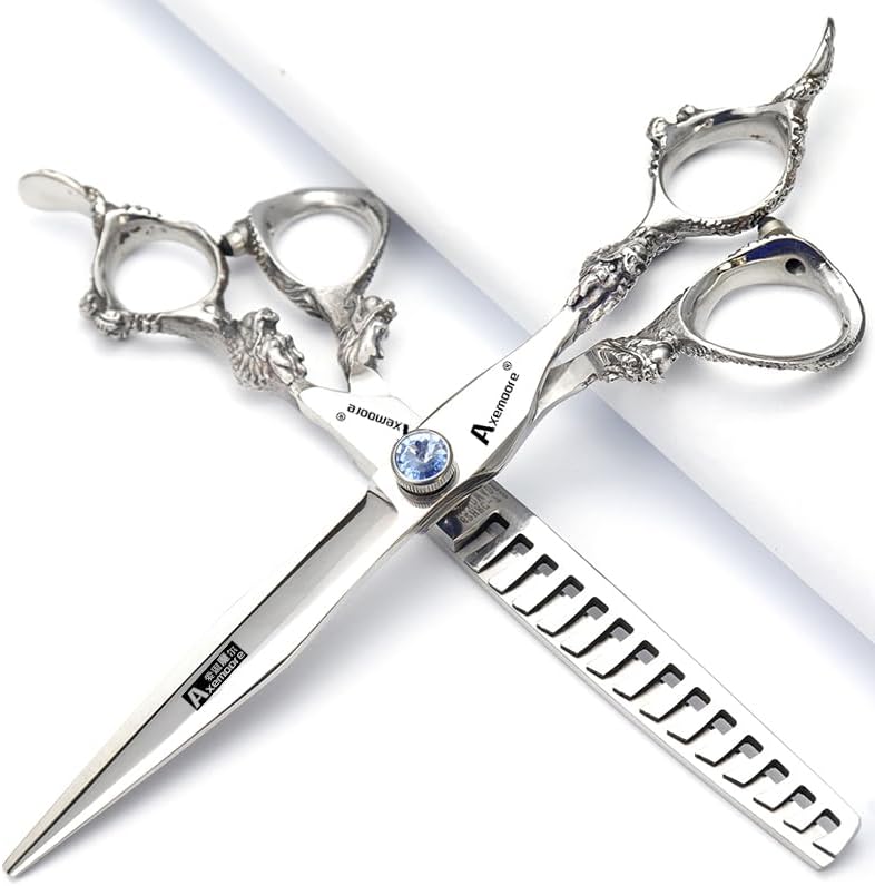 7/7.5/8/9 Inch Salon Professional Hairdressing Scissors Barber Hairstyling Special Tools (7 inch 2pc-B)