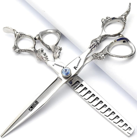 7/7.5/8/9 Inch Salon Professional Hairdressing Scissors Barber Hairstyling Special Tools (7 inch 2pc-B)