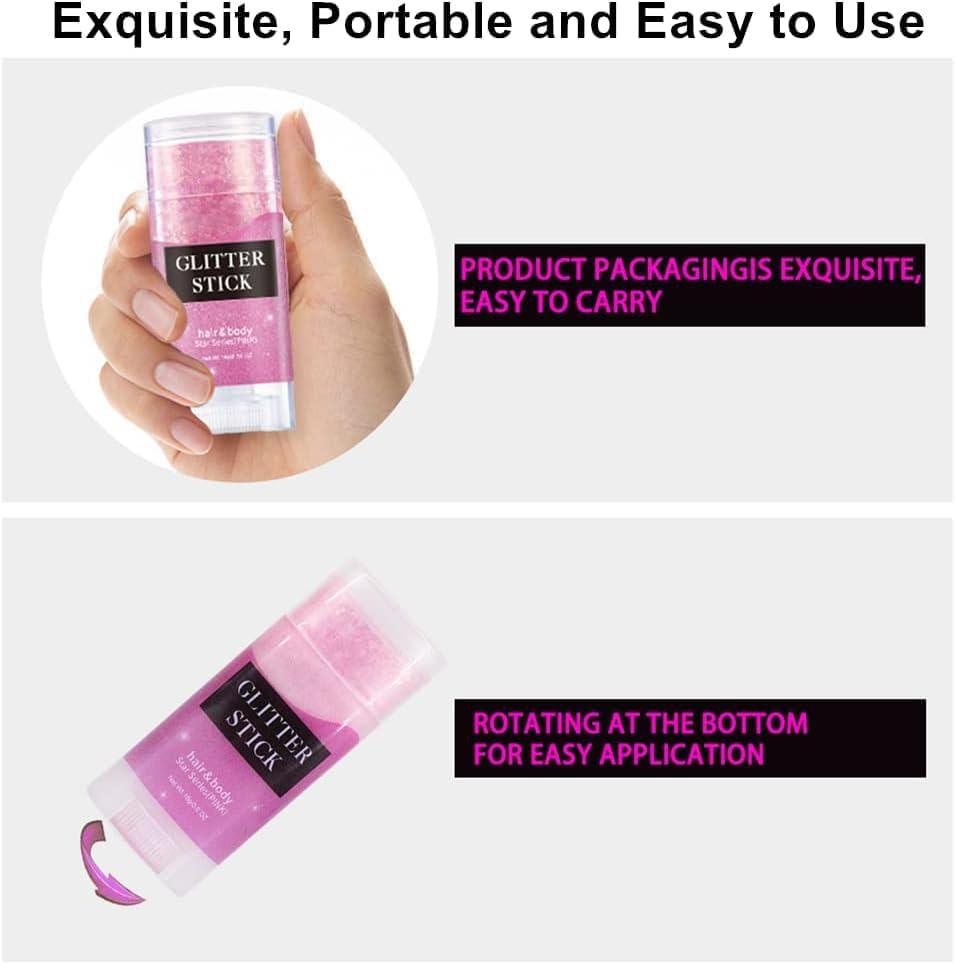 Mysense Mermaid Body Glitter Stick,Face Hair Glitter Gel for Kids Women,Festival Rave Pride Accessories,Waterproof Sparkling Holographic Mermaid Sequins Chunky Glitter Makeup,0.56oz