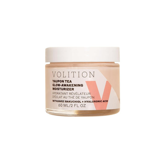 Volition Beauty Yaupon Tea Glow-Awakening Moisturizer with Bakuchiol + Hyaluronic Acid | Caffeinated Facial Cream Energizes Tired Skin | Natural Retinol Alternative Reduces Look of Wrinkles (2 fl oz)
