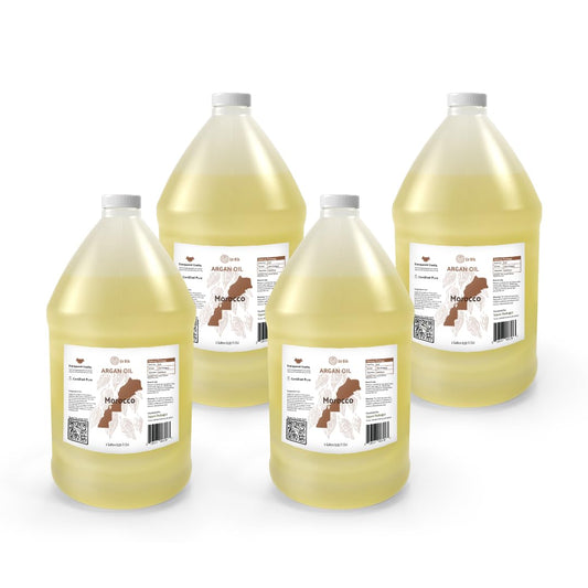 Argan Oil for Hair Growth Oil 4 Gallon (Aceite de Argan) - 100% Pure Cold Pressed Moroccan Oils - Suitable for Colored & Damaged Hair, Face, Body Oils, Nail & Scalp