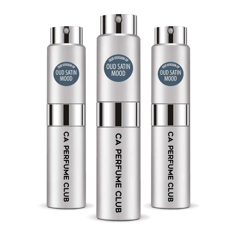 CA Perfume Impression of Oud Satin Mood for Men Amber Woody Scent Long Lasting Cologne for Men Eau De Parfum Travel Size Refillable Atomizer Spray 0.27 Fl Oz 8ml
