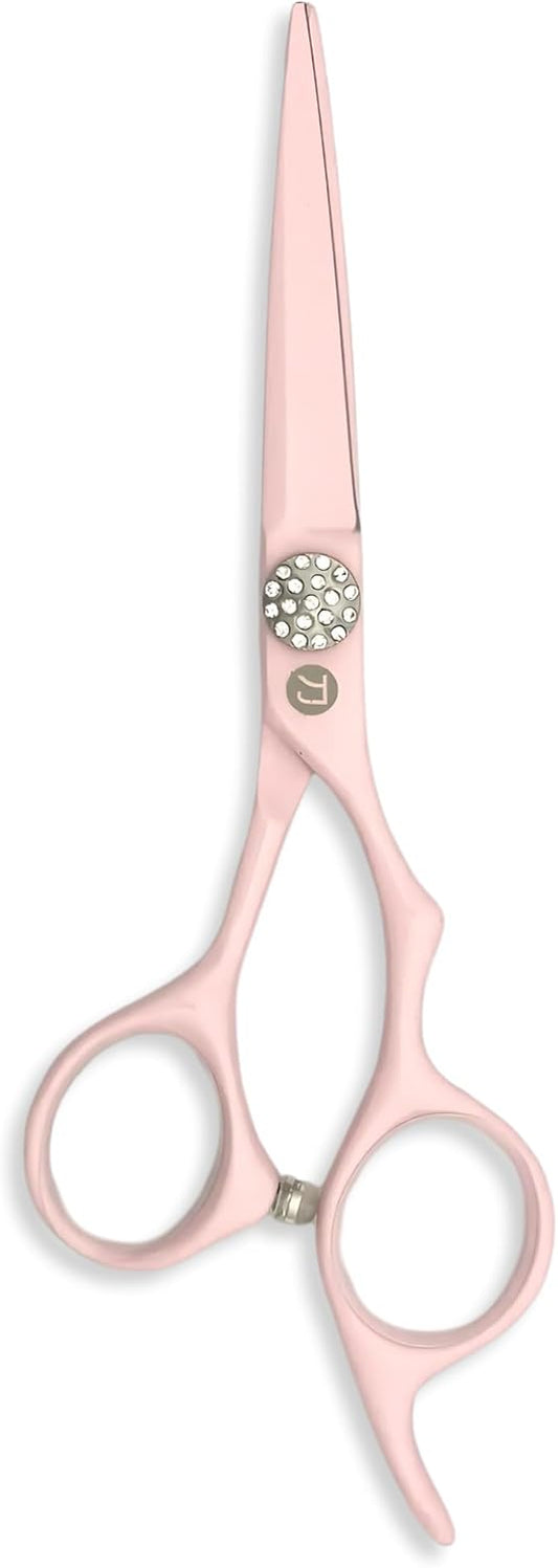 Pink Hair Scissors for Professional Hairdressers - 440C Stainless Steel w/Pink Titanium Finish - Sharp, Durable (5.5" Cutting Scissors)