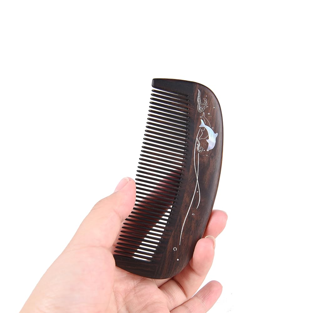 TAN MUJIANG Wooden Hair Comb for Woman Antistatic Scalp Massage HET Dolphin 1pc