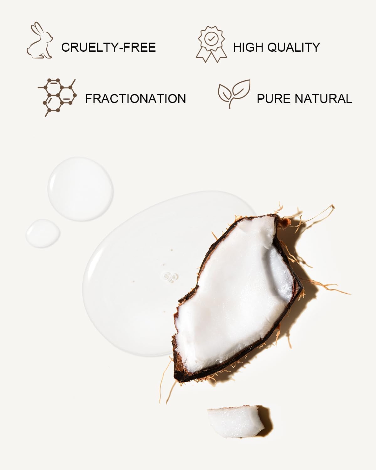 Fractionated Coconut Oil for Skin 16 Oz, 100% Pure & Natural Liquid Coconut Oil, Moisturizer for Hair, Face, Body, Carrier Oil for Essential Oils Mixing, Massage, Hexane Free, Unscented