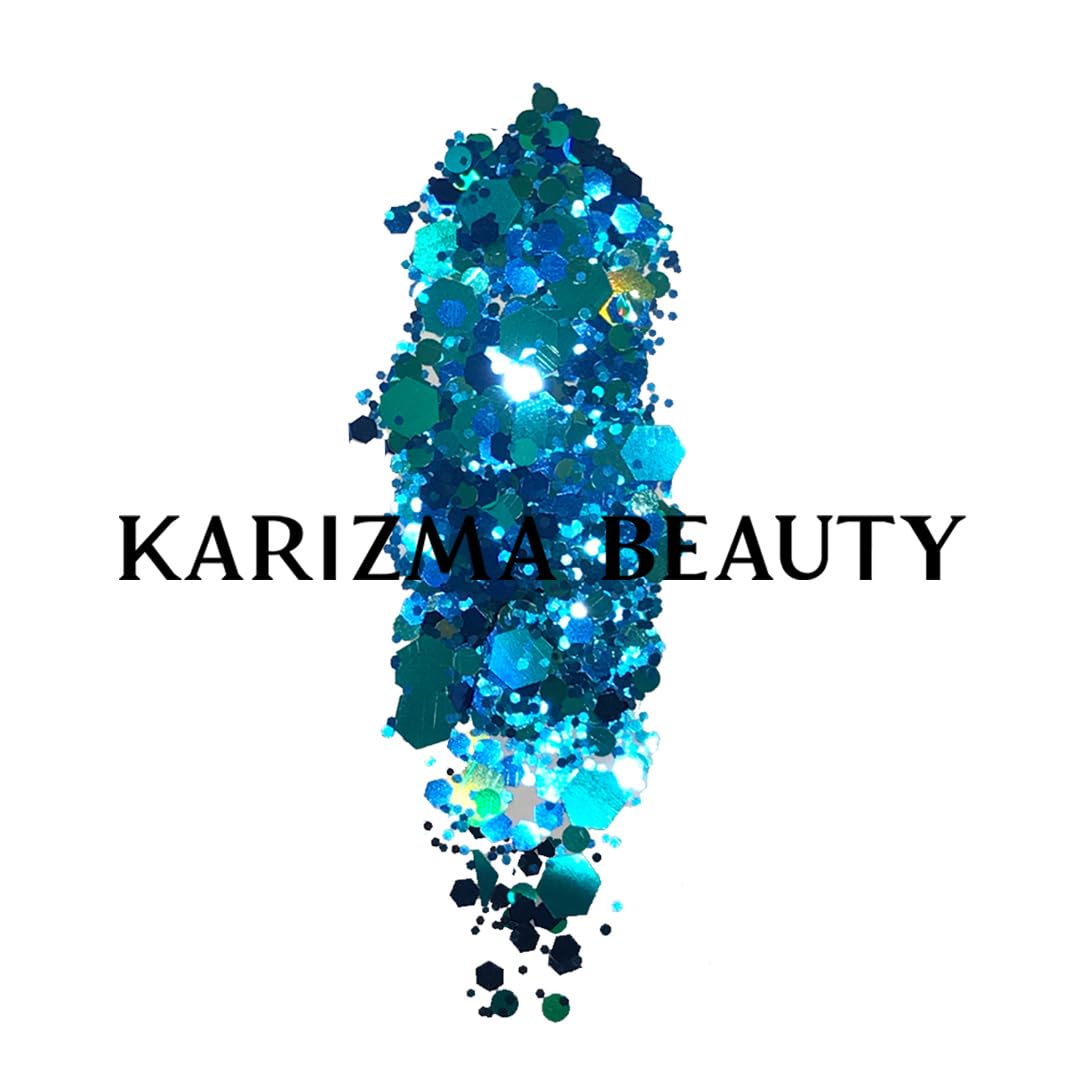 KARIZMA Mermaid Dreams Glitter Set - 10g Chunky Face, Hair, Eye & Body Glitter for Women. Rave & Festival Accessories