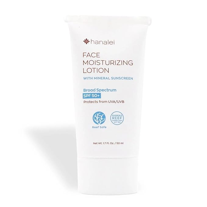 Hanalei Kukui Body Lotion 200ml and Face Moisturizer with SPF 50 Mineral Sunscreen 1.7 Oz - Cruelty Free (2-Pack Bundle)
