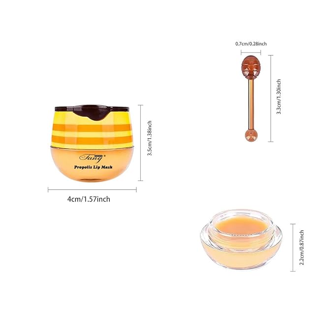 4 PCS Bee Lip Balm Honey Pot,Lip Mask Propolis Moisturizing,Prevention Dry and Cracked Lip Scrubs Exfoliator Lip Wrinkle Skin Care Products (Honey & Coconut & Mint & Cherry)