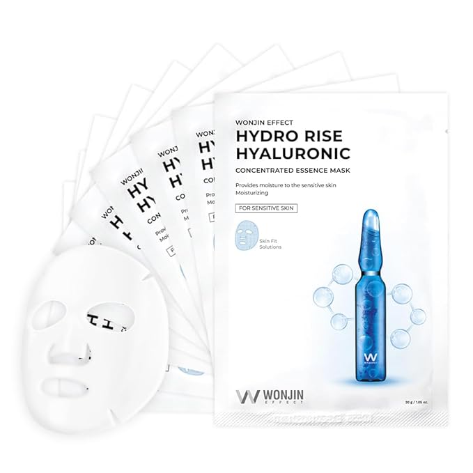 HYDRO RISE HYALURONIC MASK 1.05 fl Oz*10 pieces, Hydrating, Moisturizing, Skin Elasticity, Wrinkle Care, Hyaluronic Acid, Aquaxyl, Skin Barrier, Mask Sheet