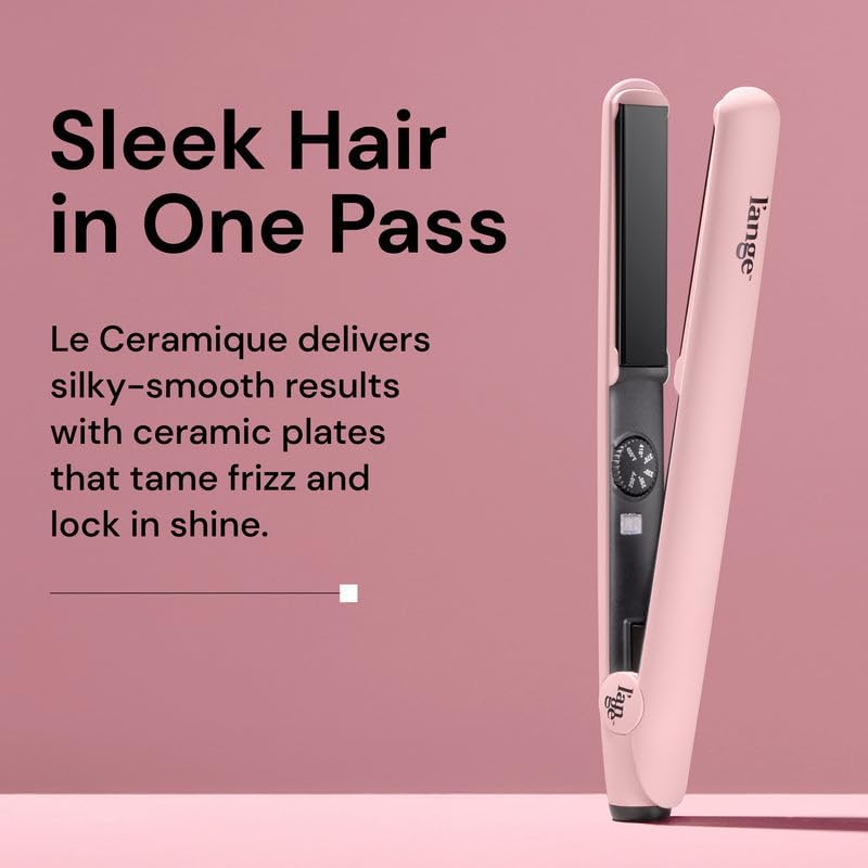 L'ANGE HAIR Le Ceramique 1-Pass Flat Iron Hair Straightener | Fast Heating Ceramic Flat Iron | Best Hot Tools Professional Hair Straightener to Lock in Moisture & Shine | (Blush)