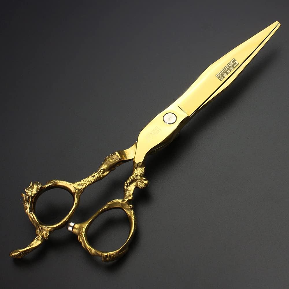 7" 7.5" 8"9" Professional Hairdressing Scissors Barber Salon Hair Cutting Dragon Shears (Large). (7 inch—B)