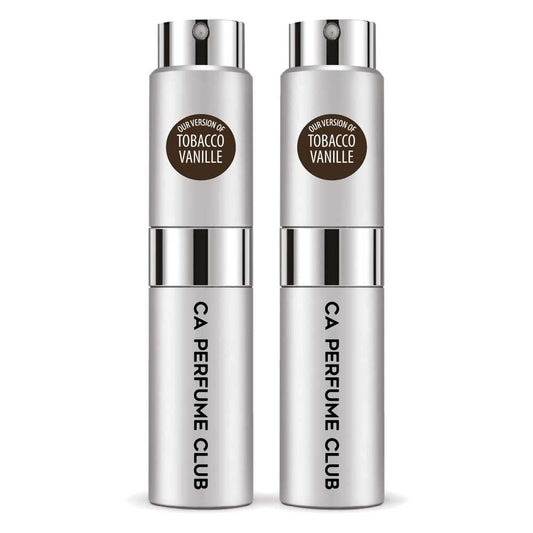CA Perfume Impression of Tobacco Vanille For Men Fragrance Eau de Parfum Spray Refillable Bottle 0.27 Fl Oz-X2