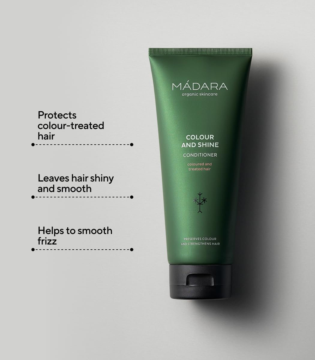 MÁDARA Colour and Shine Conditioner, 200milliliter - Vegan, Natural Conditioner for Coloured Hair, Maintains Colour and Lustre Naturally