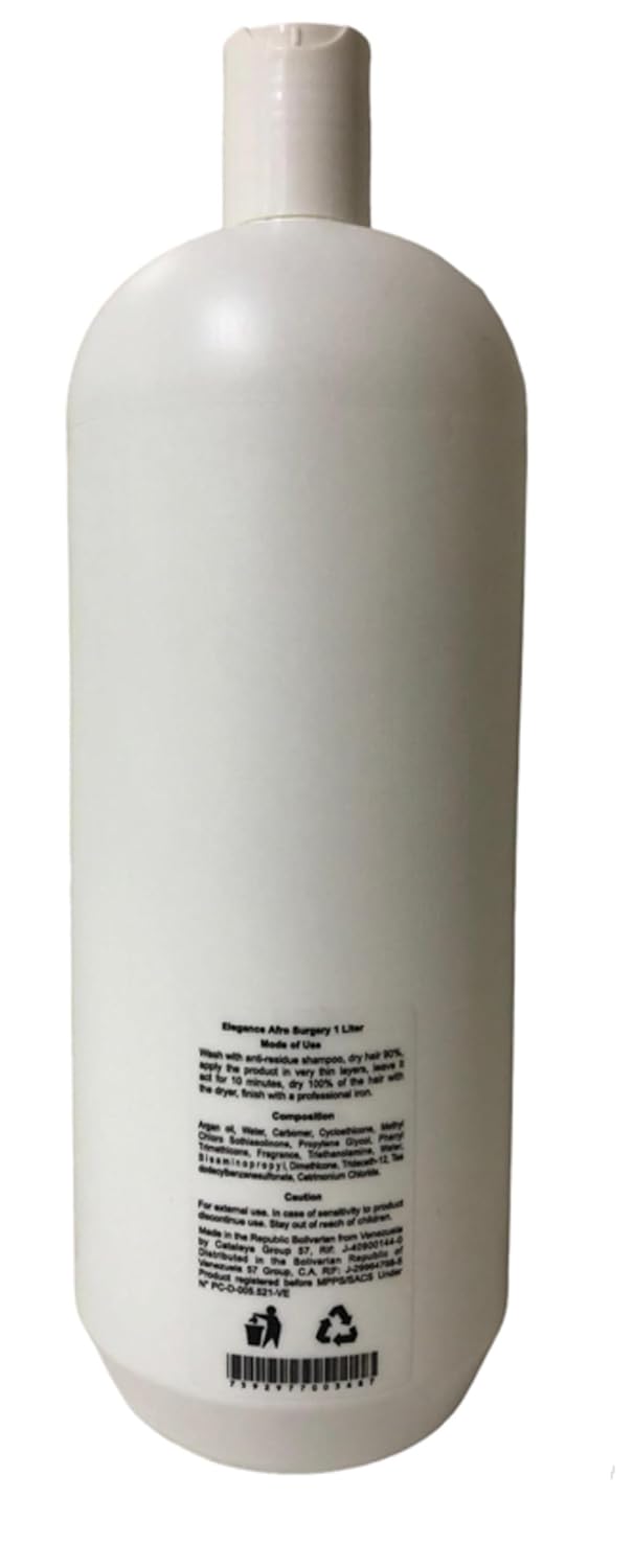 Elegance Professional Afro Surgery - Extreme Straightening Treatment for Wavy, Curly or Very Frizzy Hair - Ideal for Damaged Hair (1000ml or 33fl oz Only Surgery)