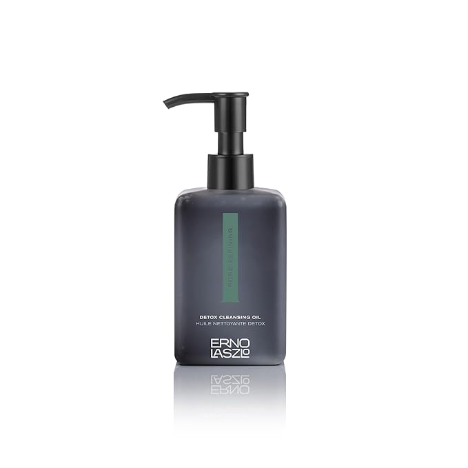 Erno Laszlo Detox Cleansing Oil, Lightweight Facial Cleanser Helps Dissolve Makeup and Impurities with Charcoal and Shea Butter, Deep Cleansing Oil, 6.4 Fl Oz