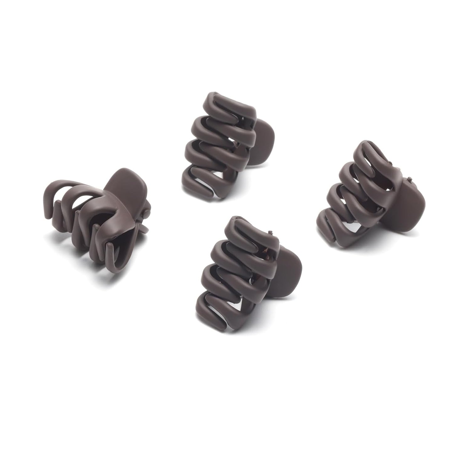 Cobahom 12 Pack Small Hair Claw Clips 1.2 Inch Matte Hair Clips for Thin Hair No-Slip Mini Hair Clip Hair Styling Accessories for Women and Girls (Matte Chocolate)