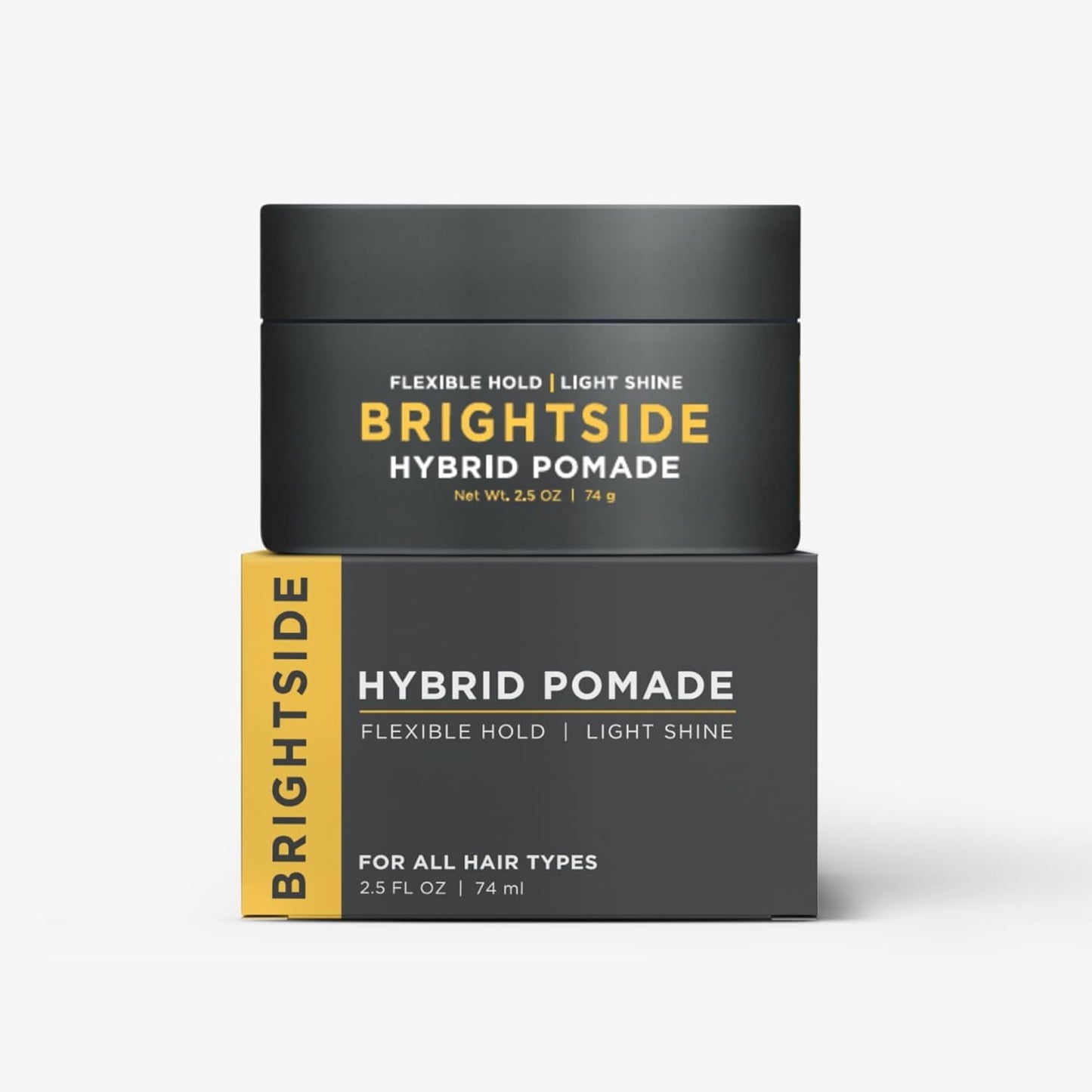 Hybrid Pomade - Flexible Hold Light Shine - Water Based - Shea Butter Beeswax, Jojoba Oil, & Ozokerite Blend - For All Hair Types - Easily Washes Out - Premium Hair Styling Product (2.5oz)