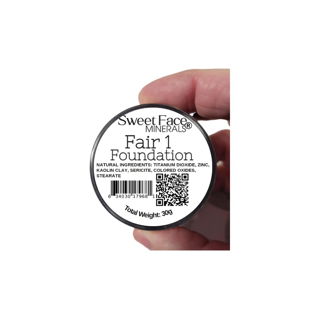 Fair Shade 1 Foundation (30g Full Size Sifter Jar) Matte Mineral Makeup Loose Powder Foundation – Full Coverage, Natural Finish, Noncomedogenic, SPF 30