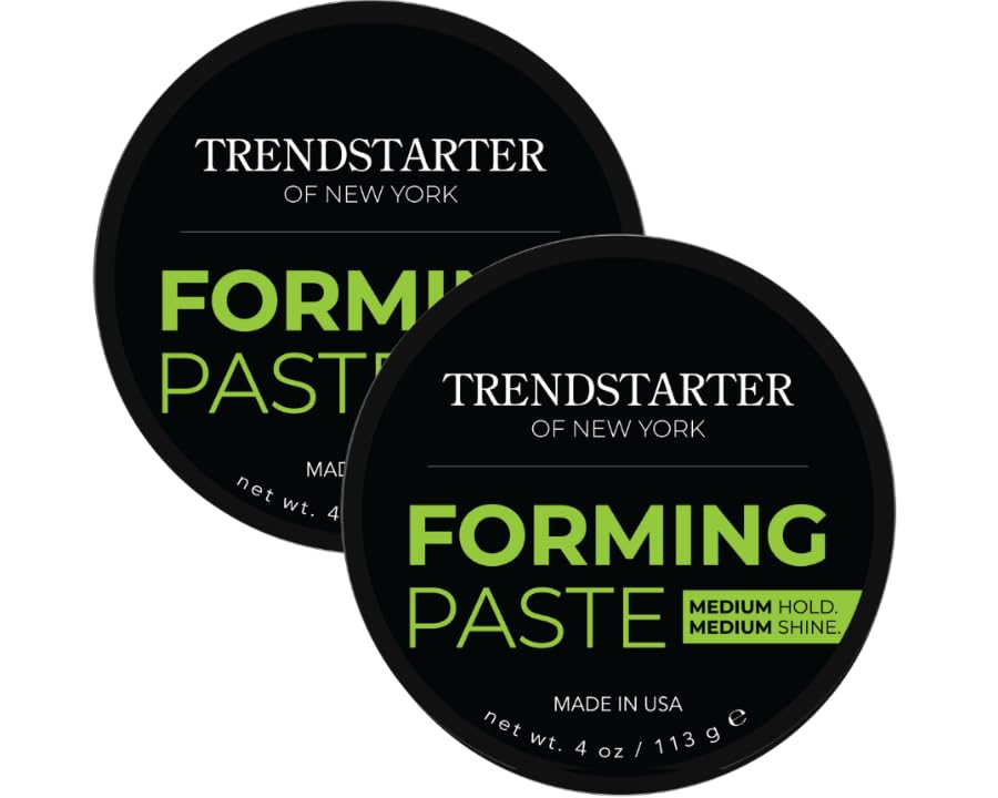 TRENDSTARTER - FORMING PASTE (4oz) (PACK OF 2) - Medium Hold - Medium Shine - Lightweight Water-Based Hair Pomade Cream - Flake-Free Hair Paste for All Hair Types