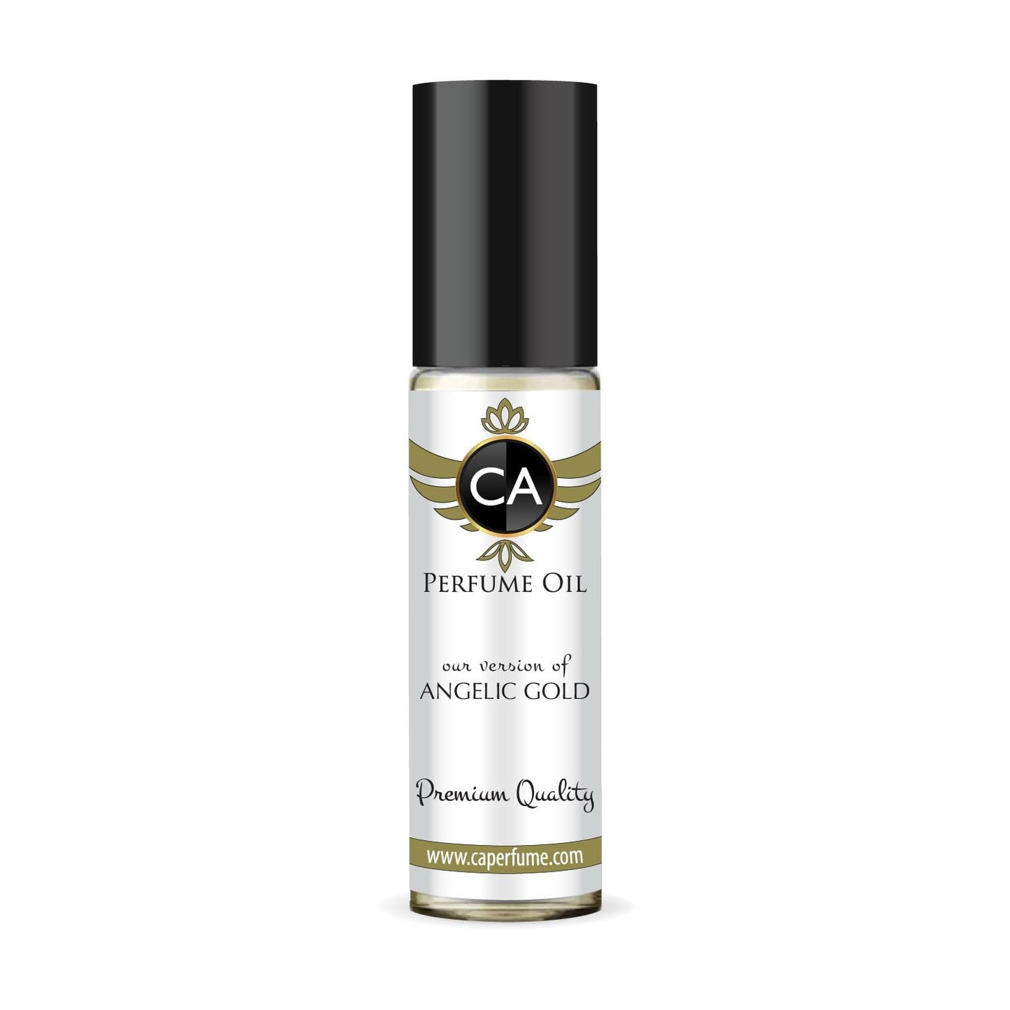 CA Perfume Impression of Angelic Gold for Women Fragrance Oil Floral Fruity Scent Long Lasting Perfumes for Women Travel Size TSA Ready Mini Parfum Body Oil Roll-on 0.33 Fl Oz 10ml