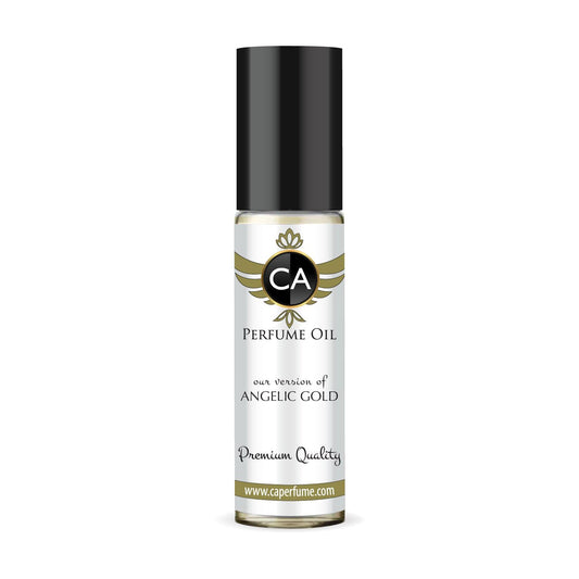 CA Perfume Impression of Angelic Gold for Women Fragrance Oil Floral Fruity Scent Long Lasting Perfumes for Women Travel Size TSA Ready Mini Parfum Body Oil Roll-on 0.33 Fl Oz 10ml