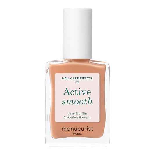Manucurist Active Smooth 02 Nail Concealer Polish & Care - 2 in 1 Nude Nail Polish : Nail Strengthener and Growth - Nail Concealer - Ridge Filler for Nails - Natural Nail Polish - Golden Finish