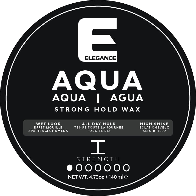 E Elegance Hair Products - Aqua Hair Styling Wax - I Strength – Strong Hold, High Shine, Wet Look, White/4.73 oz