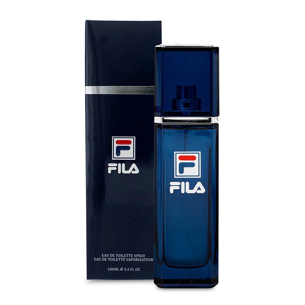 FILA Eau de Toilette for Men - Cool, Clean, Refreshing - A Classic Cologne For Men - Extra Strength, Long Lasting Scent Payoff - Trendy, Rectangular, Streamlined, Portable Bottle Design - 3.4 oz