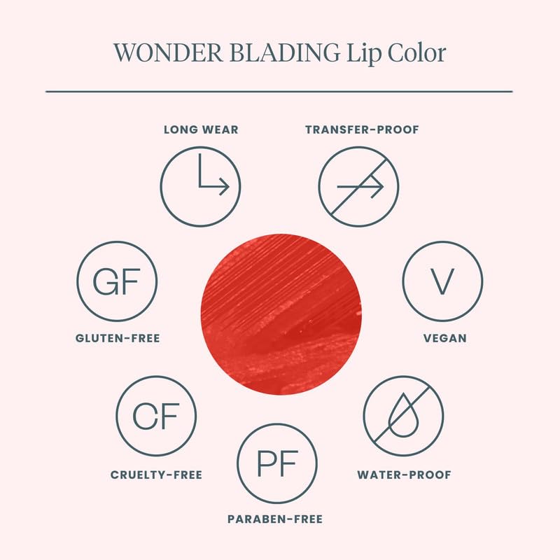 Wonderskin Wonder Blading All Day Lip Stain Peel Off Masque - Long Lasting, Waterproof and Transfer Proof Pink Lip Tint, Matte Finish Peel Off Makeup (Glamorous Masque)