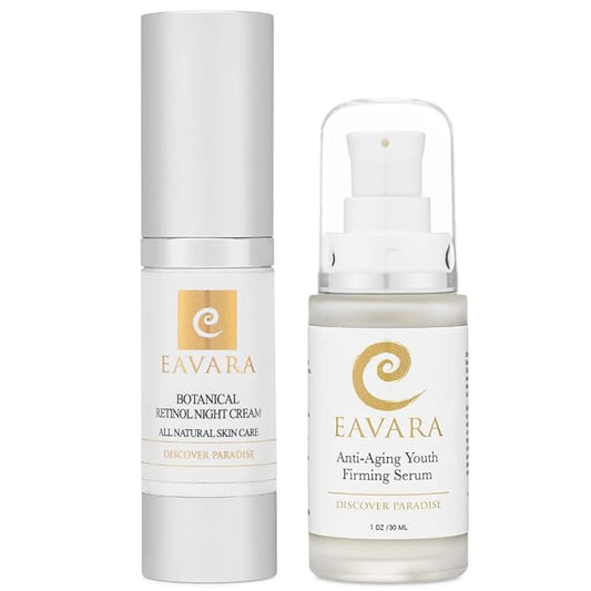 Organic Retinol Night Cream and Anti Wrinkle Face Serum