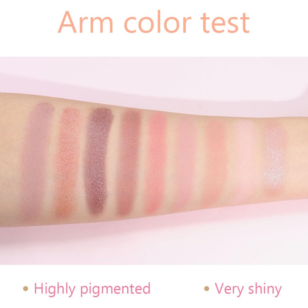 9 Colors Colorful Eyeshadow Palette Makeup,Rose Gold Brown Nude Purple Matte Shimmer Neutral Eye Shadow Powder Palette,Naturing-Looking Long Lasting Waterproof