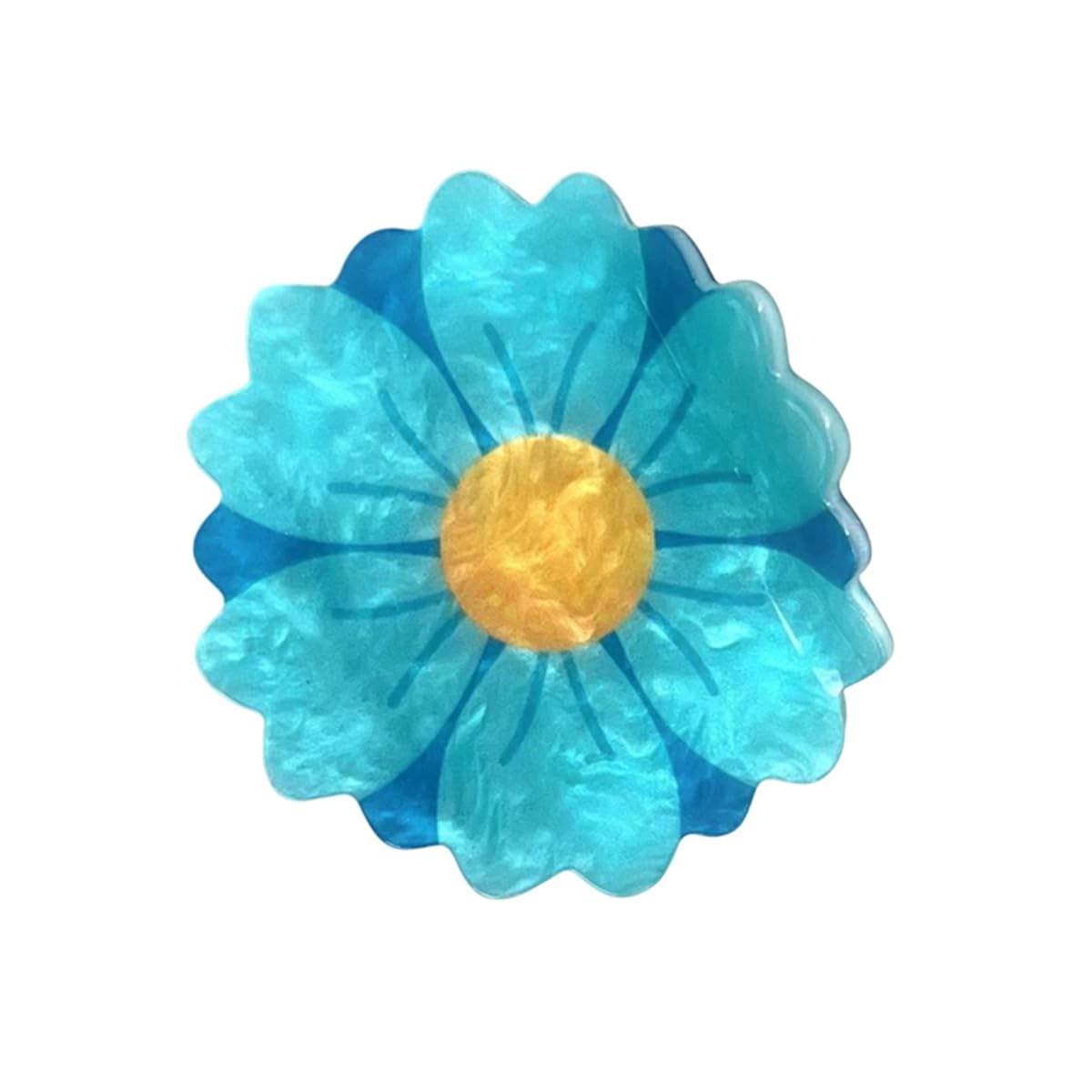 Cute Flower Hair Clips,Fashion Acrylic Hair Clip,Big Claw Clips for Women,Cyan
