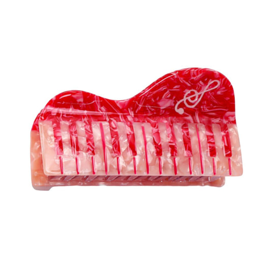 Novelty Piano Hair Clip,Acetate Hair Clip,Big Claw Clip for Women,Funny Hair Claw Clip,Red