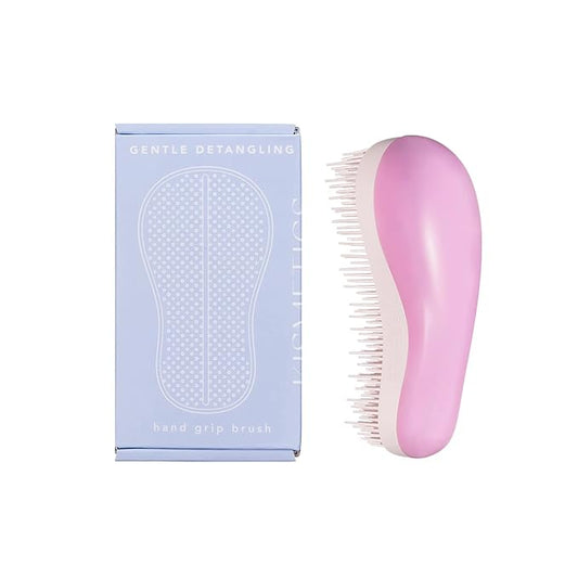 Hand Grip Brush, Gentle Detangling, Detangler Hair Brush for All Hair Types. For use on Wet or Dry Hair (Lavender Pink)