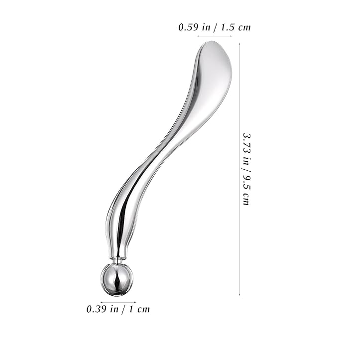 Zinc Alloy Eye Cream Spoon Eye Fatigue Relief Massage Tool for Skincare Makeup Application and Facial Care Silver Eye Spoon for Cream and Gel Application