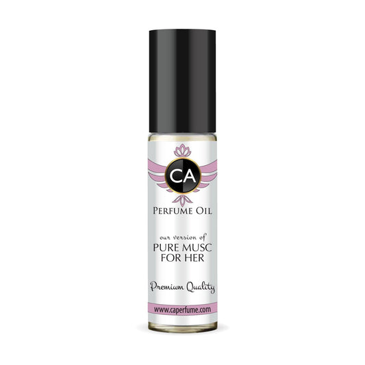 CA Perfume Impression of Pure Musc For Her for Women Eau De Parfum Floral Woody Musk Scent Long Lasting Perfumes for Women Travel Size TSA Ready for Day and Night Wear 0.33 Fl Oz 10ml