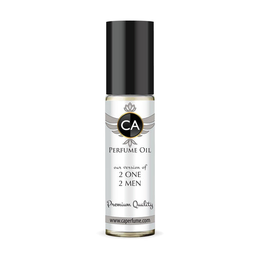 CA Perfume Impression of 2 One 2 Men Fragrance Oil Woody Floral Scent Long Lasting Cologne for Men Travel Size TSA Ready Mini Parfum Body Oil Roll-on 0.33 Fl Oz 10ml